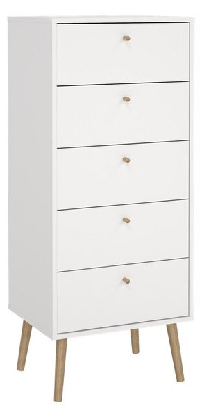Bijela visoka komoda 50x120 cm Bodo – Tvilum