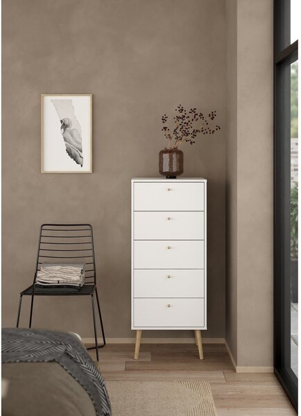 Bijela visoka komoda 50x120 cm Bodo – Tvilum
