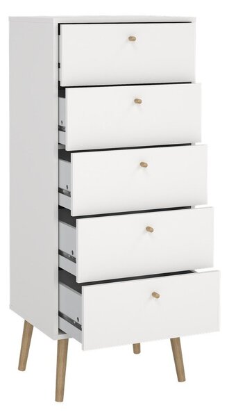 Bijela visoka komoda 50x120 cm Bodo – Tvilum