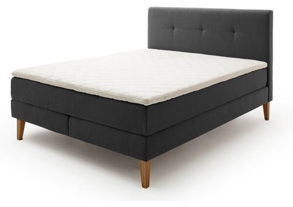 Antracitno sivi boxspring krevet 180x200 cm Stockholm – Meise Möbel