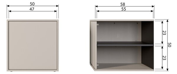 Krem modularni garderobni ormar od masivnog bora 50x50 cm Daily – vtwonen