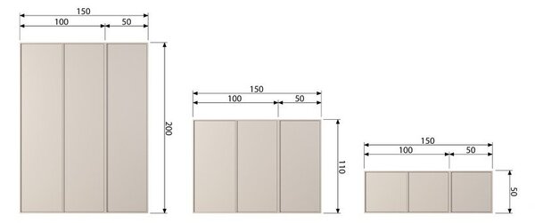 Krem modularni garderobni ormar od masivnog bora 100x50 cm Daily – vtwonen