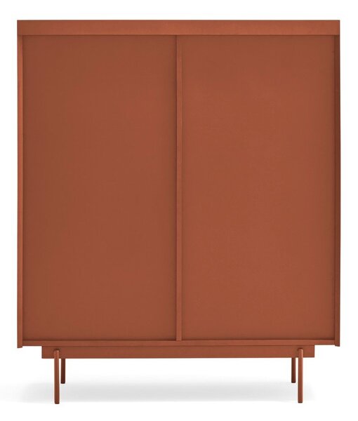 Ciglasta/u prirodnoj boji visoka komoda u dekoru hrasta 100x120 cm Otto – Teulat