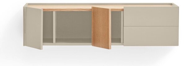 Bež/u prirodnoj boji niska komoda u dekoru hrasta 110x23 cm Otto – Teulat