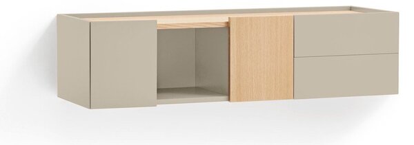 Bež/u prirodnoj boji niska komoda u dekoru hrasta 110x23 cm Otto – Teulat