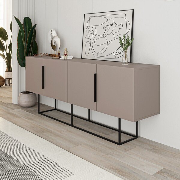 Siva/bež niska komoda 200x80 cm Titan – Marckeric