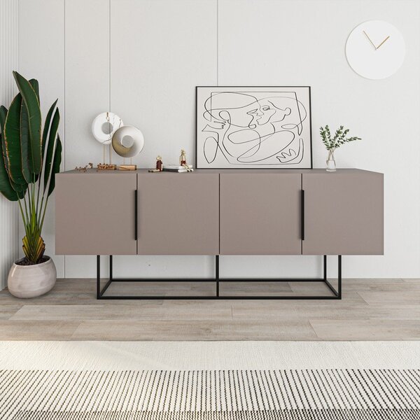Siva/bež niska komoda 200x80 cm Titan – Marckeric