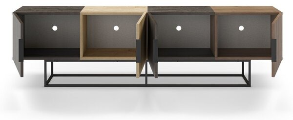 TV komoda u dekoru hrasta u prirodnoj boji 200x55 cm Titan – Marckeric