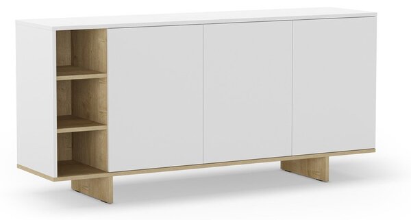 Bijela niska komoda u dekoru hrasta 170x80 cm Cequoia – Marckeric