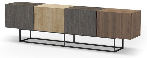 TV komoda u dekoru hrasta u prirodnoj boji 200x55 cm Titan – Marckeric