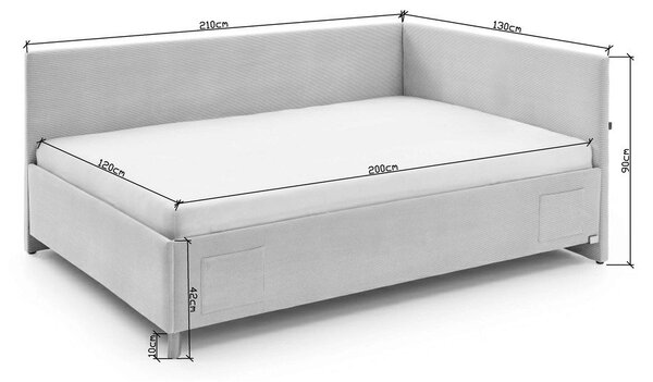 Bež podstavljeni kutni dječji krevet bez podnice 120x200 cm Cool – Meise Möbel
