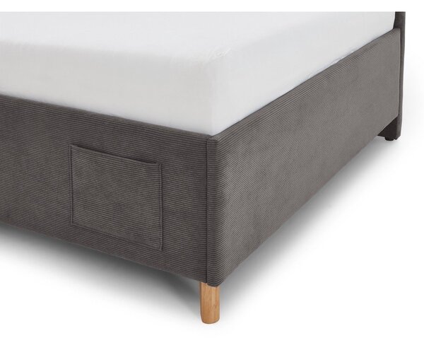 Antracitno sivi podstavljeni kutni dječji krevet s prostorom za odlaganje s podnicom 90x200 cm Cool – Meise Möbel