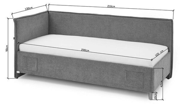 Bež podstavljeni kutni dječji krevet s prostorom za odlaganje s podnicom 120x200 cm Fun – Meise Möbel