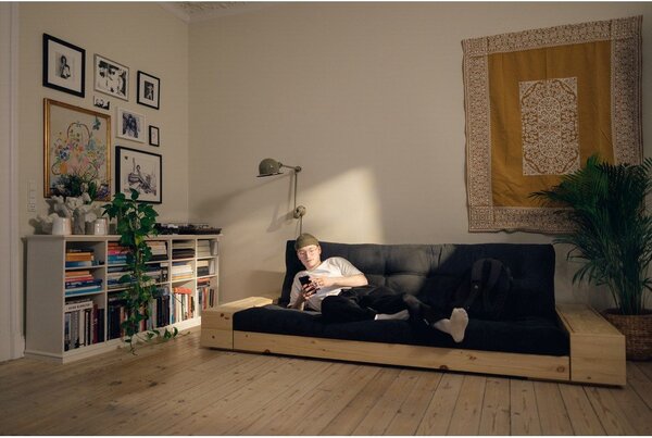Bijela sklopiva sofa od samta 244 cm Base – Karup Design