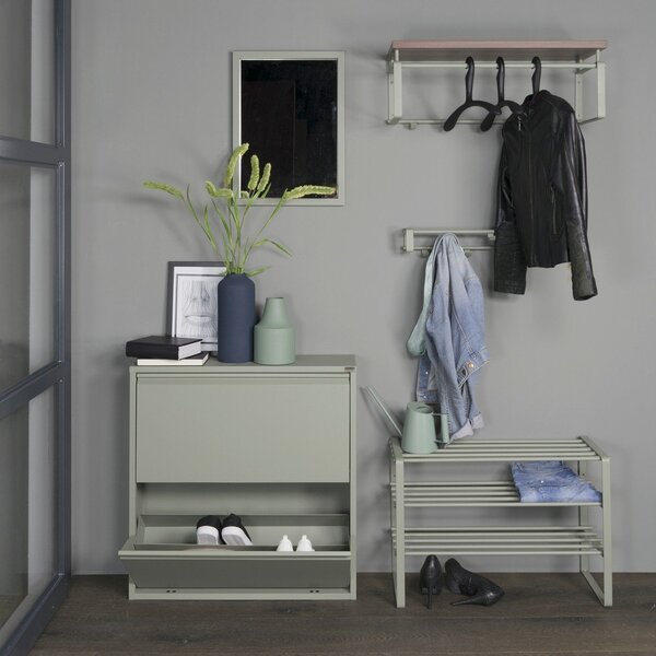 Prljavo zeleni metalni ormarić za cipele 70x48,5x29 cm Rex – Spinder Design