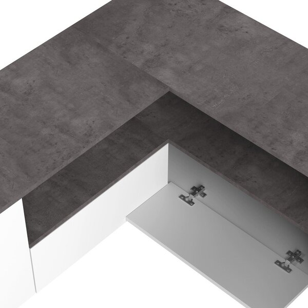 Bijela/siva TV komoda u betonskom dekoru 130x46 cm Angle – TemaHome