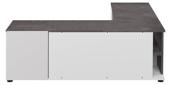 Bijela/siva TV komoda u betonskom dekoru 130x46 cm Angle – TemaHome