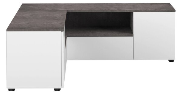 Bijela/siva TV komoda u betonskom dekoru 130x46 cm Angle – TemaHome