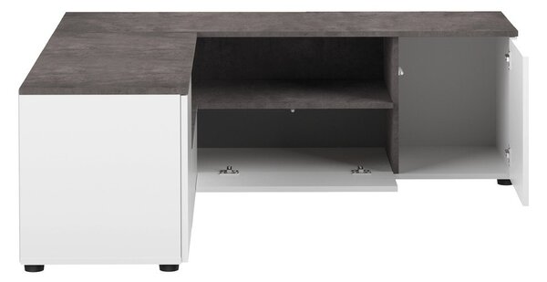 Bijela/siva TV komoda u betonskom dekoru 130x46 cm Angle – TemaHome
