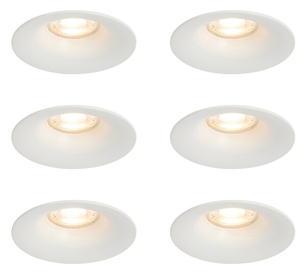 Set od 6 ugradbenih reflektora bijeli GU10 50 mm - Gijs