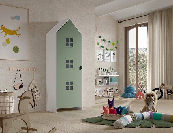 Bijela/zelena dječja garderoba 58x172x37 cm Casami Bruges – Vipack