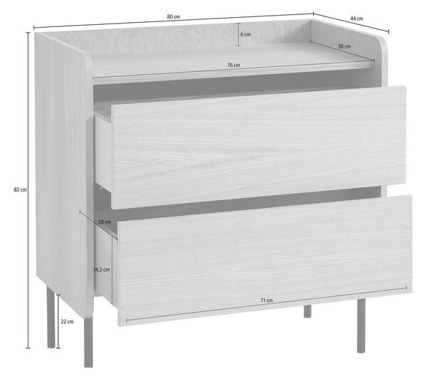 Crna visoka komoda u dekoru hrasta 80x82 cm Wrap – Bonami Selection