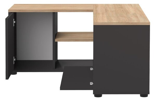 Crna/u prirodnoj boji TV komoda u dekoru hrasta 90x45 cm Angle – TemaHome