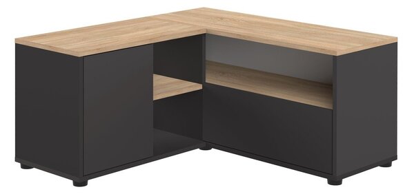 Crna/u prirodnoj boji TV komoda u dekoru hrasta 90x45 cm Angle – TemaHome
