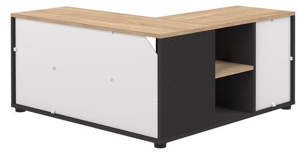 Crna/u prirodnoj boji TV komoda u dekoru hrasta 90x45 cm Angle – TemaHome