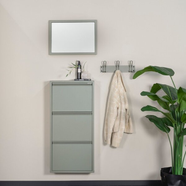 Prljavo zeleni metalni preklopni ormarić za cipele 50x103x15 cm Billy – Spinder Design