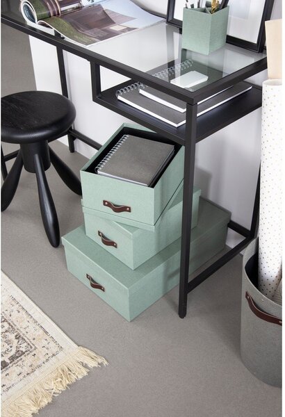 Mentol zelene kartonske kutije za pohranu u setu 3 kom s poklopcem 31x47x15 cm Inge – Bigso Box of Sweden
