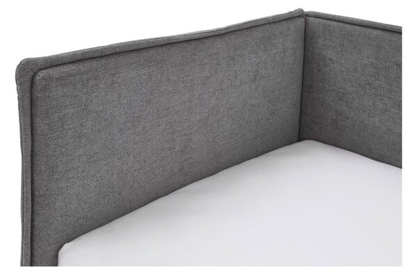 Sivi podstavljeni kutni dječji krevet s prostorom za odlaganje s podnicom 90x200 cm Fun – Meise Möbel