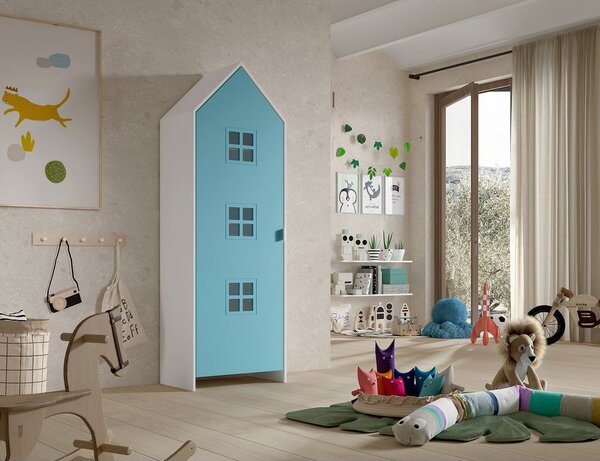 Bijela/svijetlo plava dječja garderoba 58x172x37 cm Casami Bruges – Vipack
