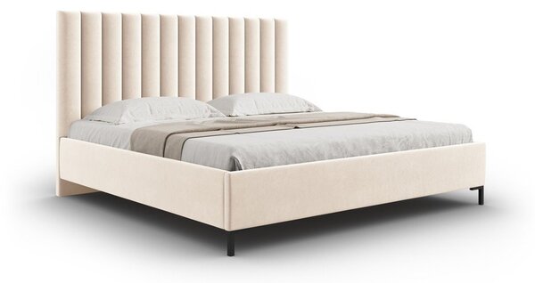 Bež tapecirani bračni krevet s prostorom za pohranu s podnicom 180x200 cm Casey – Mazzini Beds