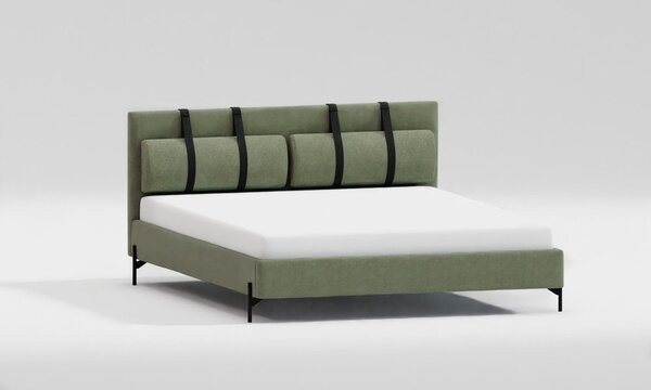 Zeleni tapecirani bračni krevet s podnicom 180x200 cm Tulsa – Ropez