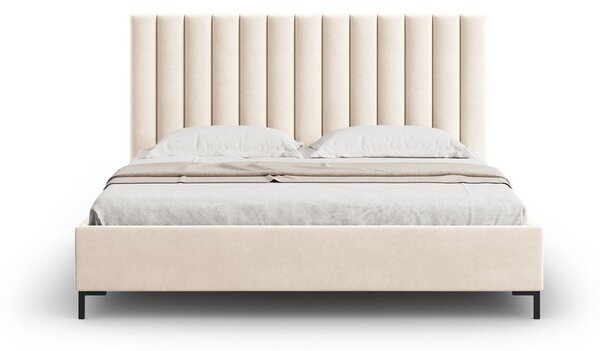 Bež tapecirani bračni krevet s prostorom za pohranu s podnicom 180x200 cm Casey – Mazzini Beds