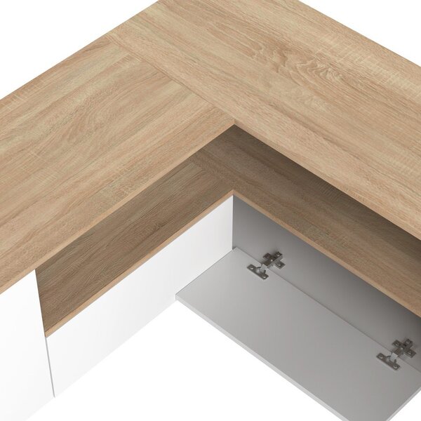 Bijela/u prirodnoj boji TV komoda u dekoru hrasta 130x46 cm Angle – TemaHome