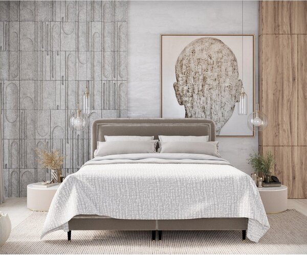 Svjetlo smeđi boxspring krevet 200x200 cm Dove – Maison de Rêve
