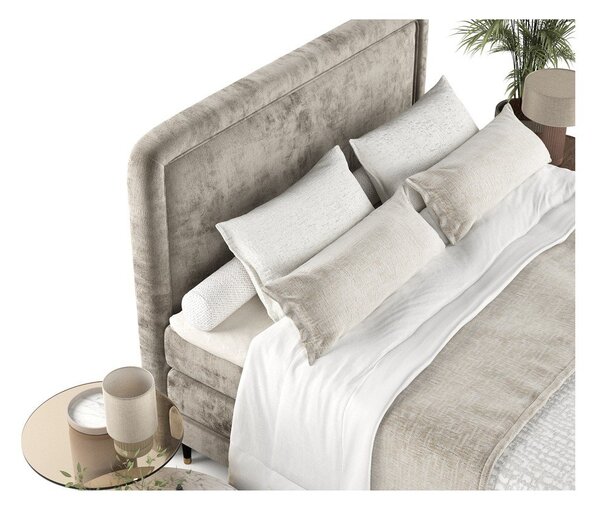 Svjetlo smeđi boxspring krevet 200x200 cm Dove – Maison de Rêve