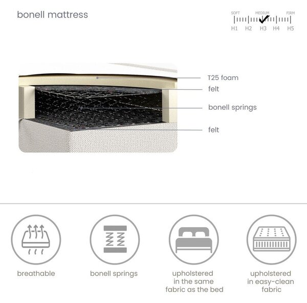Bež boxspring krevet s prostorom za pohranu 180x200 cm Novento – Maison de Rêve