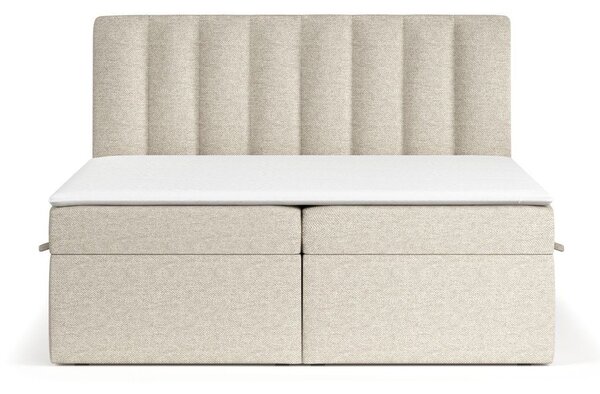 Bež boxspring krevet s prostorom za pohranu 180x200 cm Novento – Maison de Rêve