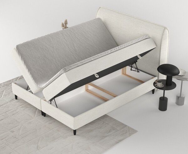 Krem boxspring krevet s prostorom za pohranu 160x200 cm Melba – Maison de Rêve