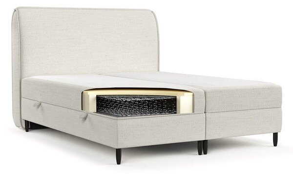 Krem boxspring krevet s prostorom za pohranu 160x200 cm Melba – Maison de Rêve