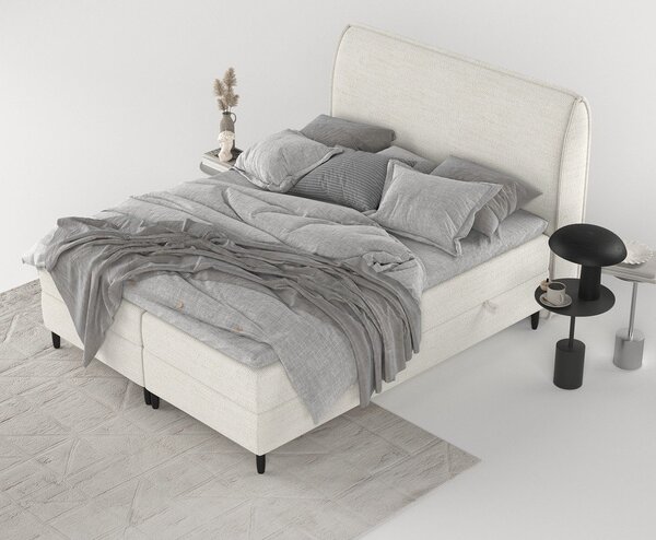 Krem boxspring krevet s prostorom za pohranu 160x200 cm Melba – Maison de Rêve