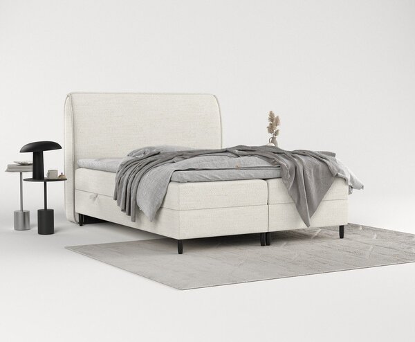 Krem boxspring krevet s prostorom za pohranu 160x200 cm Melba – Maison de Rêve