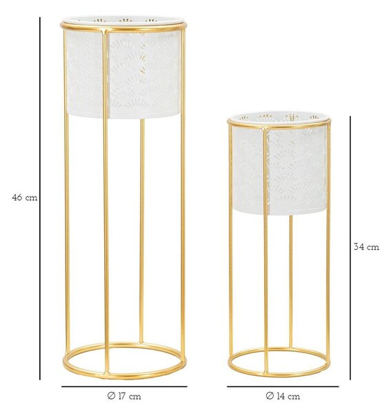Metalni stalci za tegle za cvijeće u setu 2 kom ø 17 cm (visina 46 cm) Whity – Mauro Ferretti