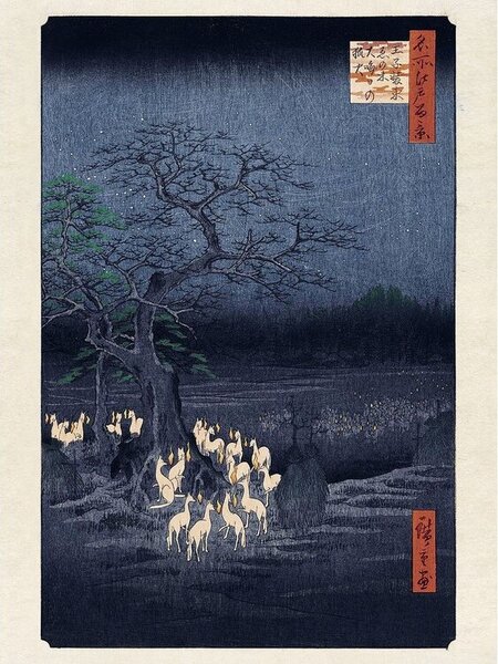Hokusai - Fox Fires on New Year's Eve at Reprodukcija umjetnosti, Utagawa Hiroshige, (30 x 40 cm)