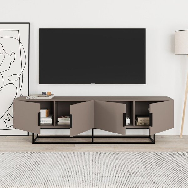 Siva/bež TV komoda 200x55 cm Titan – Marckeric