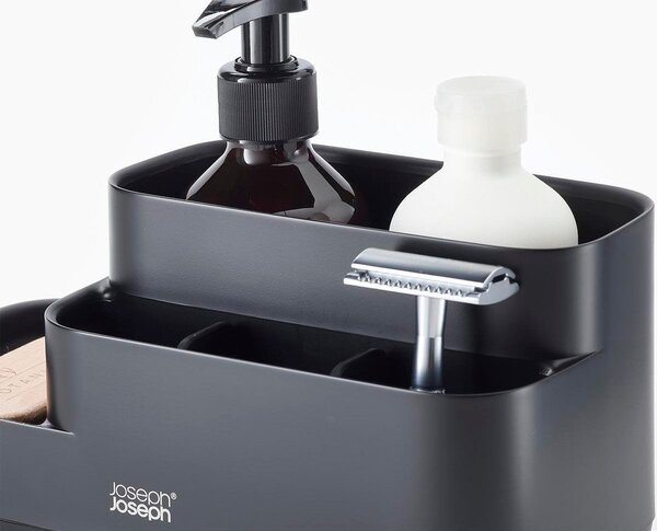 Crni plastičan kupaonski organizator EasyStore – Joseph Joseph