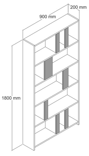 Zondo.hr Regal Limba (orah + antracit). Akcija -32%. 1072506